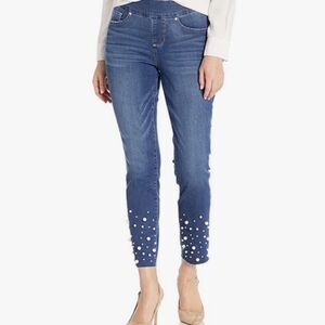 JAG Jeans Pearl Detail High Rise Pull On Slim Ankle Jeans 4/27